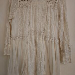 Christina Cream Textured Top